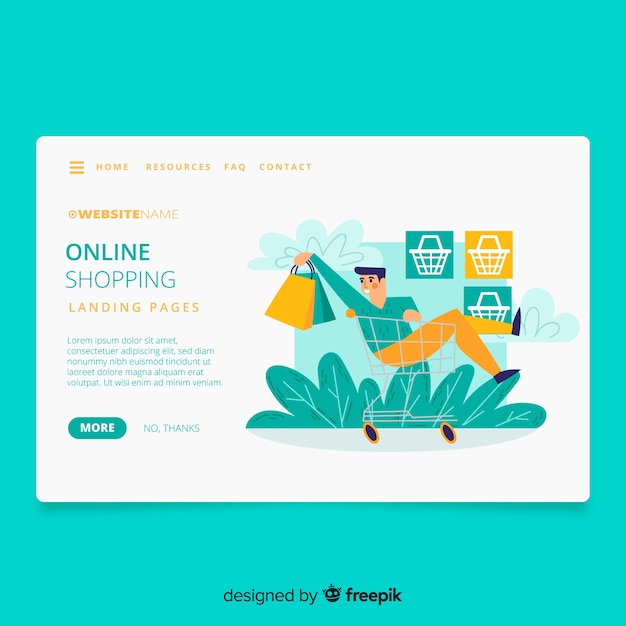 Pagina di destinazione del concetto di shopping online Vettore gratuito