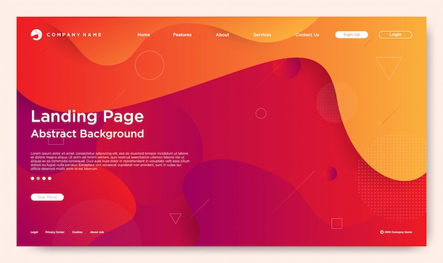 Pagina di destinazione del sito web Vettore Premium