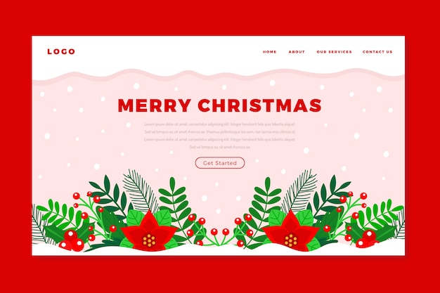 Pagina di destinazione di natale in design piatto Vettore gratuito