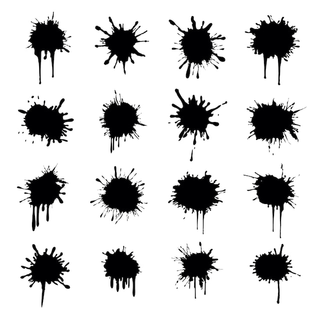 Paint splatter vector set | Vettore Premium