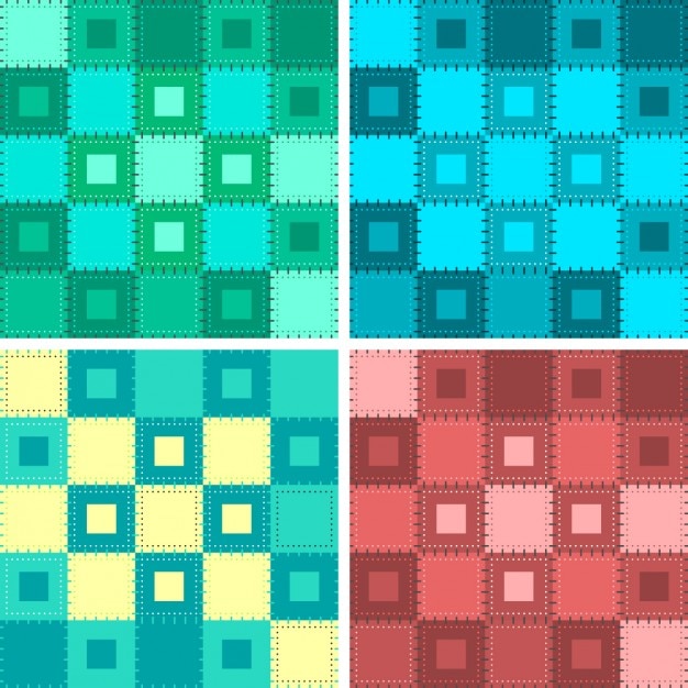 Patchwork background set in diversi colori Vettore gratuito