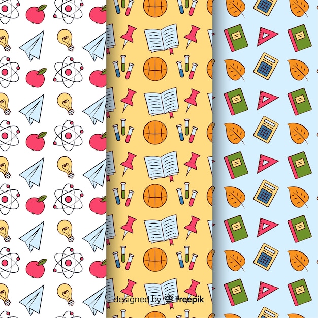 Piatto torna alla collezione di badge scuola Vettore gratuito