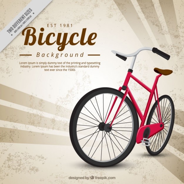 Premessa di fondo con una bicicletta classica Vettore gratuito