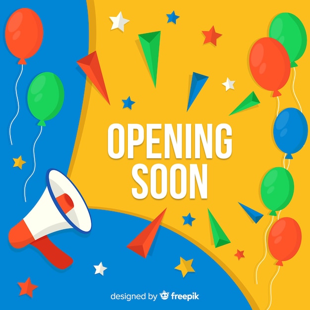 Presto inaugurazione, design dell'annuncio Vettore gratuito