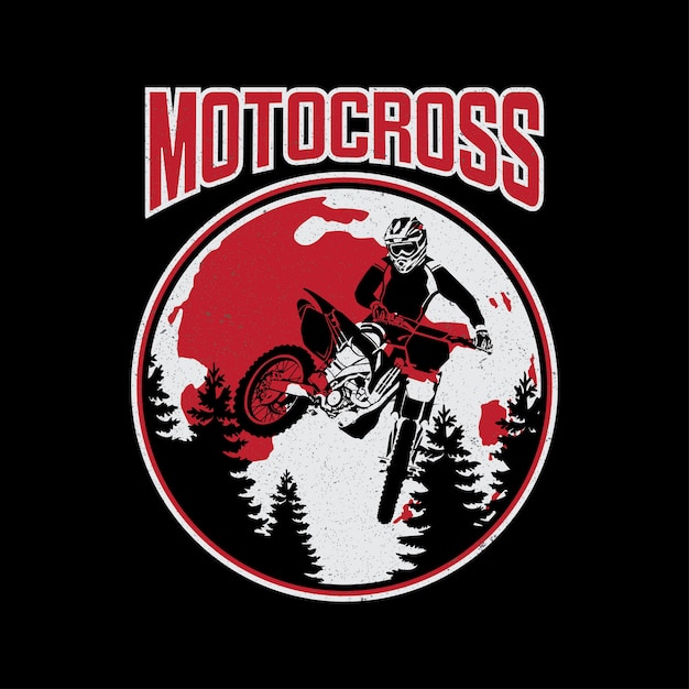 Progettazione del vettore di motocross tee Vettore Premium