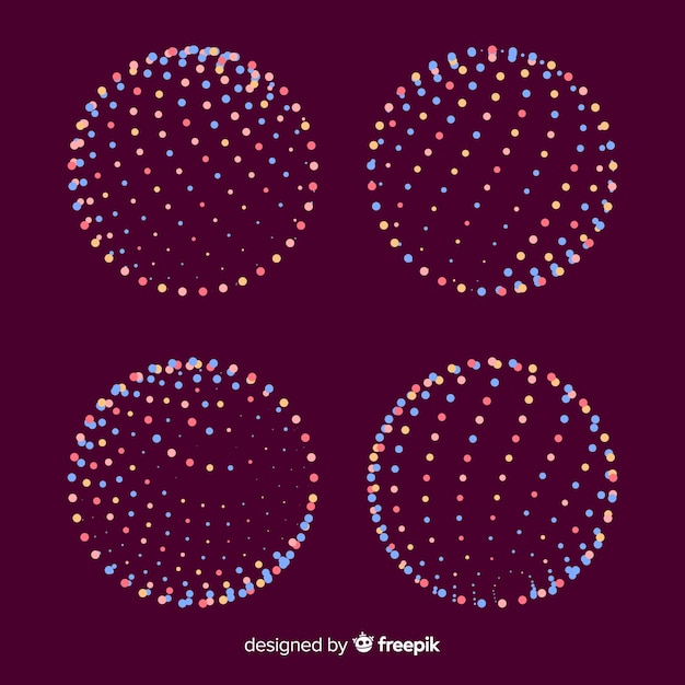 Raccolta variopinta di forme geometriche della particella 3d Vettore gratuito
