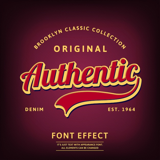 Retro script autentico tipo di logo Vettore Premium