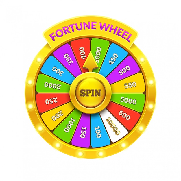 Ruota della fortuna colorata. illustrazione realistica della ruota