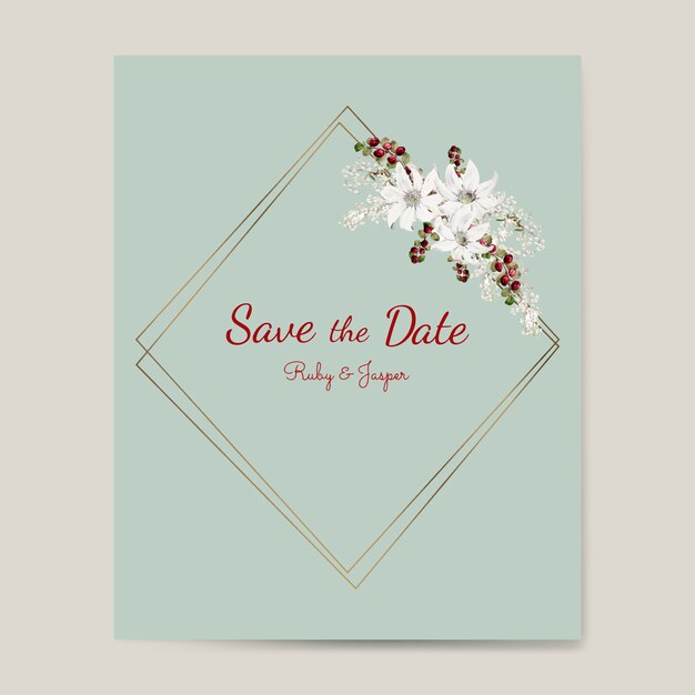 Salvare il vettore mockup di invito matrimonio data Vettore gratuito