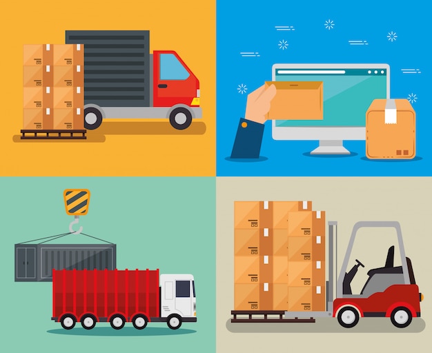 Servizi logistici con computer Vettore gratuito
