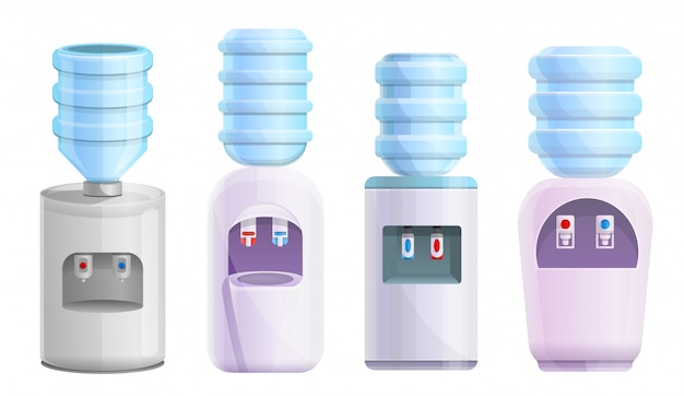 Set di acqua più fredda. cartone animato set di acqua più fredda Vettore Premium