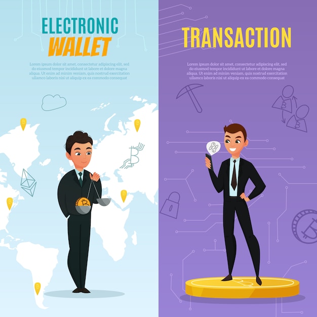 Set di banner di criptovaluta Vettore gratuito