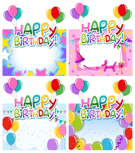 Set di cornice compleanno Vettore gratuito
