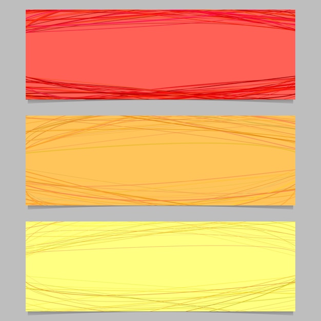 Set di progettazione banner orizzontale colorato - grafica vettoriale con curve casuali Vettore gratuito