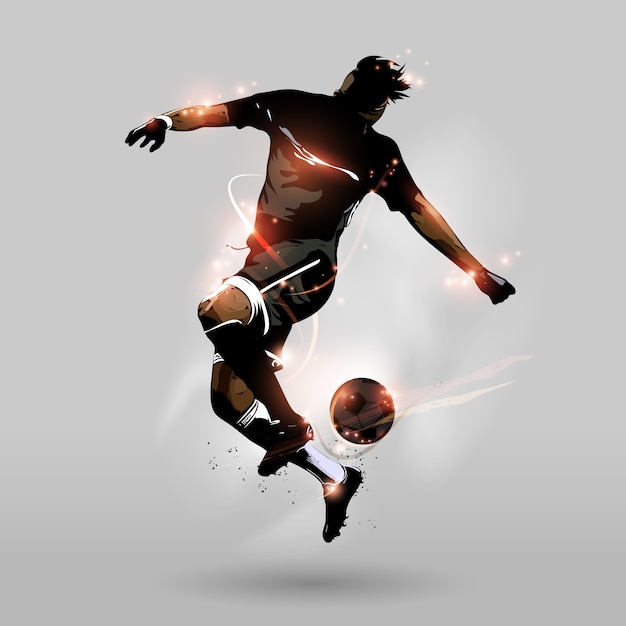 Sfera di tocco di salto astratto di calcio Vettore Premium
