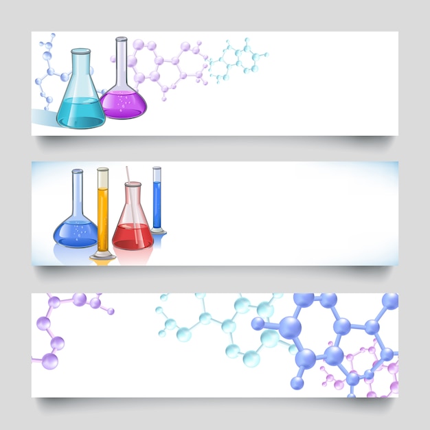 Sfondi di banner di laboratorio chimico Vettore gratuito