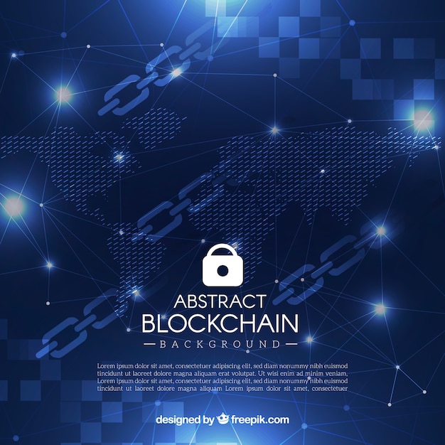 Sfondo astratto blockchain Vettore gratuito