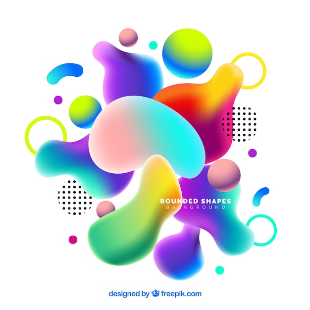 Sfondo astratto con forme arrotondate colorate Vettore gratuito
