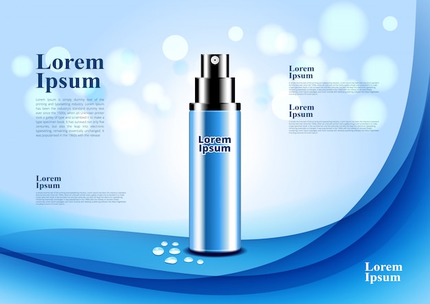 Sfondo bianco blu con acqua soft bokeh Vettore Premium