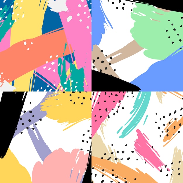 Sfondo colorato stile geometrico di memphis Vettore gratuito