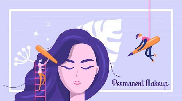 Sfondo di banner trucco permanente Vettore Premium