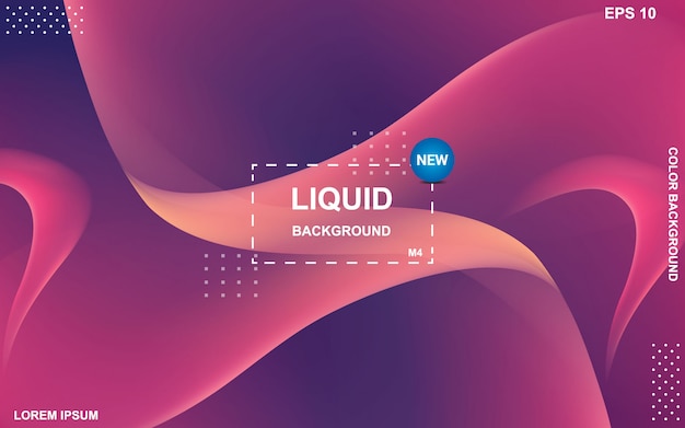 Sfondo di colore liquido. composizione di forme sfumate fluide. Vettore Premium