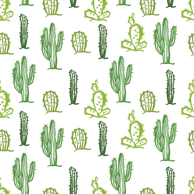 Sfondo di colore senza soluzione di continuità di cactus Vettore gratuito