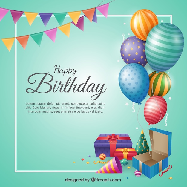 Sfondo di compleanno in design piatto Vettore gratuito