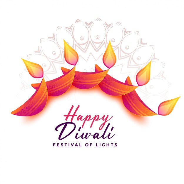 Sfondo di decorazione per il festival di diwali Vettore gratuito