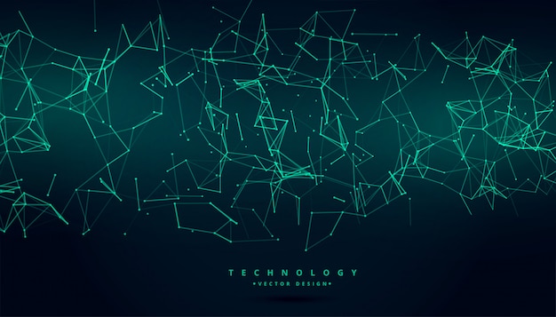 Sfondo di linee di tecnologia low poly mesh Vettore gratuito