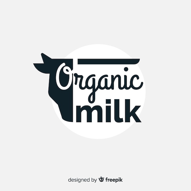 Sfondo logo latte biologico Vettore gratuito