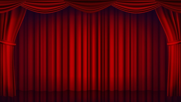 Vettore Premium Sfondo Rosso Teatro Tenda Teatro Opera O Cinema Sfondo Scena Chiusa Illustrazione Realistica Di Drappi Rossi