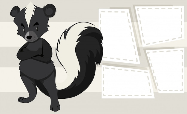 Skunk sul modello di nota Vettore gratuito