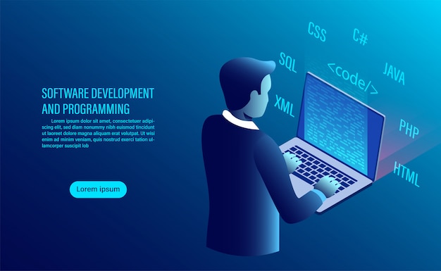 Sviluppo software e codifica. programmazione del concetto. elaborazione ...