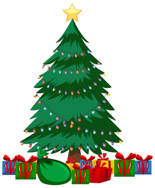 Regali Sotto L Albero Di Natale.Tema Di Natale Con Molti Regali Sotto L Albero Di Natale Vettore Gratis