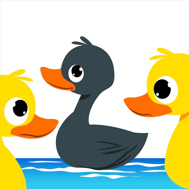 The ugly ducking, fairy tale. Vettore Premium