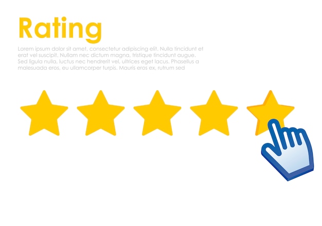Valutazione a stelle con il cursore sul sito web. feedback per l'utente online. Vettore gratuito