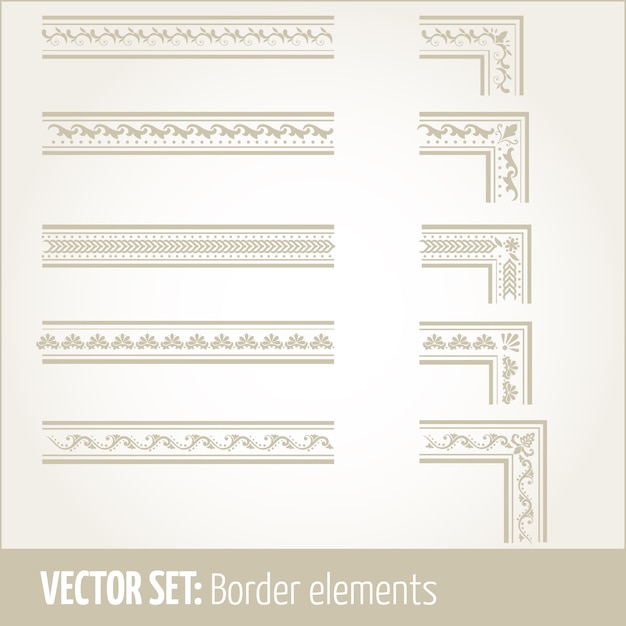 Vector set di elementi di bordo e elementi di decorazione pagina. disegni di elementi di decorazione di bordo. illustrazioni vettoriali di confini etnici. Vettore gratuito