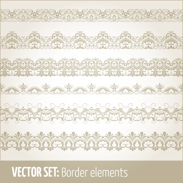 Vector set di elementi di bordo e elementi di decorazione pagina. disegni di elementi di decorazione di bordo. illustrazioni vettoriali di confini etnici. Vettore gratuito