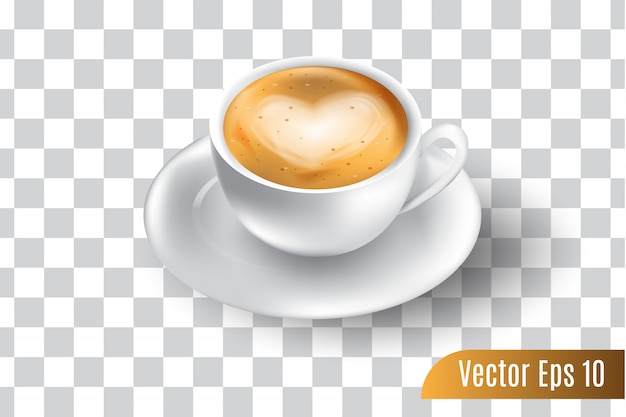 Vettore realistico 3d del caffè espresso isolato trasparente Vettore Premium