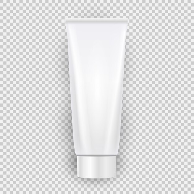 Vista superiore del modello bianco in bianco crema della bottiglia con ombra isolata su fondo trasparente. Vettore Premium