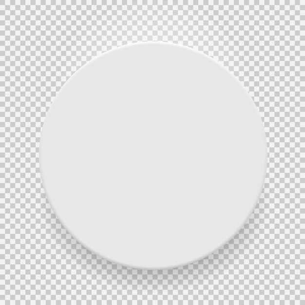 Vista superiore del modello in bianco bianco del modello con ombra isolata su fondo trasparente. Vettore Premium