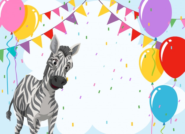Zebra sul modello del partito Vettore gratuito