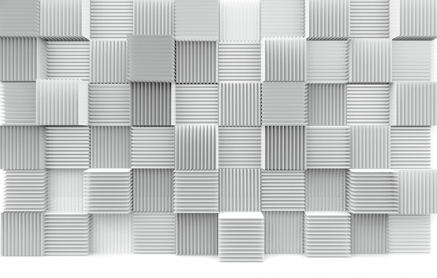 Abstracte stapel luxe kunst patroon witte kubus vakken muur achtergrond. Premium Foto