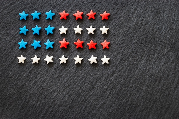 Amerikaanse vlag achtergrond concept 4 juli independence day. Premium Foto