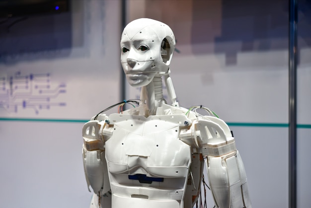 Android-robot afgedrukt op 3d-printer Premium Foto