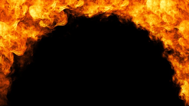 Brandkader op zwarte achtergrond Premium Foto