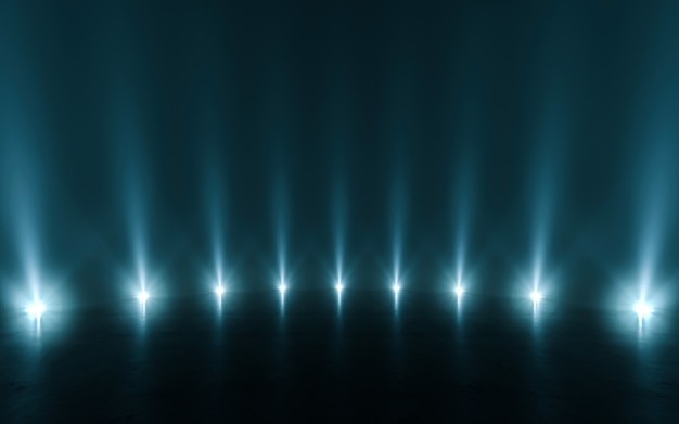 Futuristisch abstract licht en reflectie. 3d-rendering Premium Foto