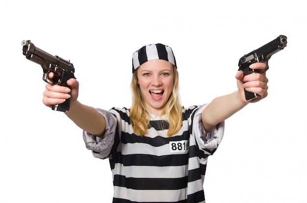Gevangene die op het wit wordt geïsoleerd Premium Foto
