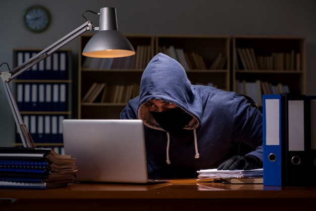 Hacker steelt persoonlijke gegevens van thuiscomputer Premium Foto